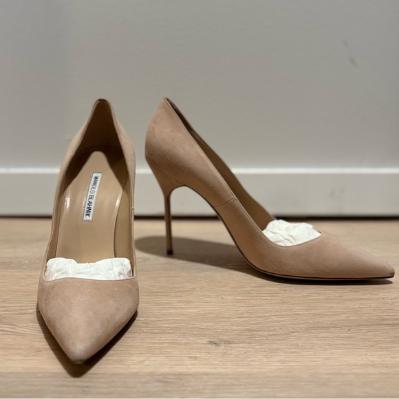 Manolo Blahnik Shoes - Manolo Blahnik Suede Beige BB 105mm